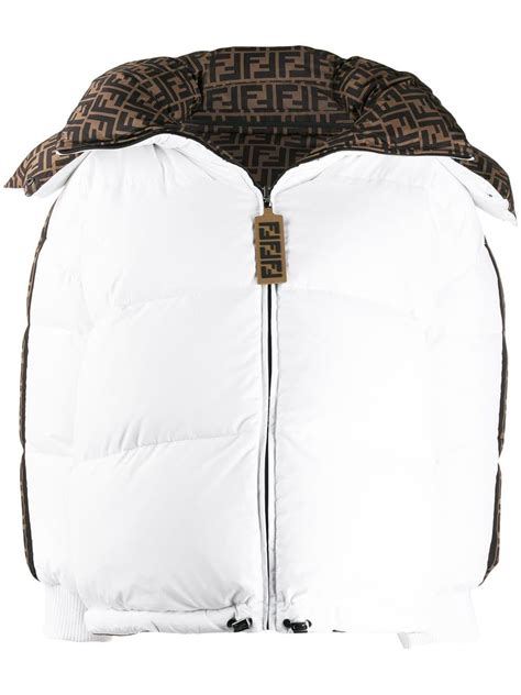 white fendi puffer jacket|zucca puffer jacket white.